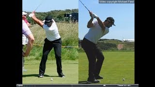 Jon Rahm golf swing  Long Iron faceon amp downtheline July 2017 [upl. by Hamlet895]