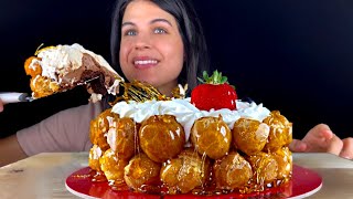 CROQUEMBOUCHE CHOCOLATE CREAMY CAKE  MUKBANG  ASMR  EATING SOUNDS [upl. by Elum91]