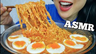 ASMR SPICY CHEESY NOODLES  SOFT BOIL EGGS RELAXING EATING SOUNDS NO TALKING  SASASMR [upl. by Berliner]