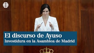 Discurso de investidura de Isabel Díaz Ayuso en la Asamblea de Madrid [upl. by Christy]