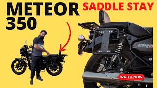 SADDLE STAY INSTALLATION FOR RE METEOR 350 saddlestay saddlebag [upl. by Gaylor]