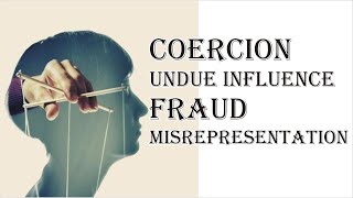 Coercion Undue Influence Fraud Misrepresentation  Indian Contract Act 1872  Law Guru [upl. by Akym375]