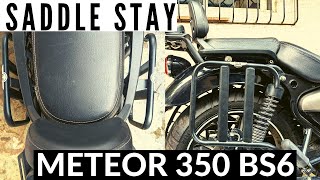 SADDLE STAY INSTALLATION FOR RE METEOR 350  HANDLEBAR RISER  giveaway [upl. by Anaiviv]