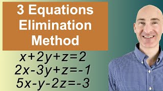 Solving Systems of 3 Equations Elimination [upl. by Oir]