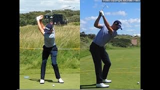 Justin Thomas golf swing  Long Iron faceon amp downtheline July 2017 [upl. by Alexandro630]