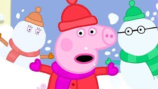 ❄️☃️ Peppa Pigs Snowy Holiday with Snowman ❄️☃️  Peppa Pig Official Family Kids Cartoon [upl. by Kinnon]