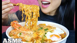 ASMR CHEESY KING CRAB SAMYANG SPICY NOODLES STEW TYPE EATING SOUNDS NO TALKING  SASASMR [upl. by Eninnaj105]